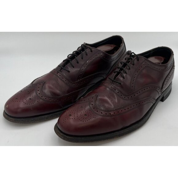 Vintage Florsheim Imperial Men’s 11C Wingtip Oxford Burgundy Leather Dress Shoes - Picture 2 of 12